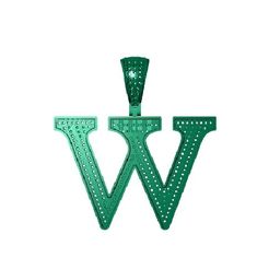 W-1.jpg STL file W ALPHABET PENDANT with round diamond・3D printable model to download