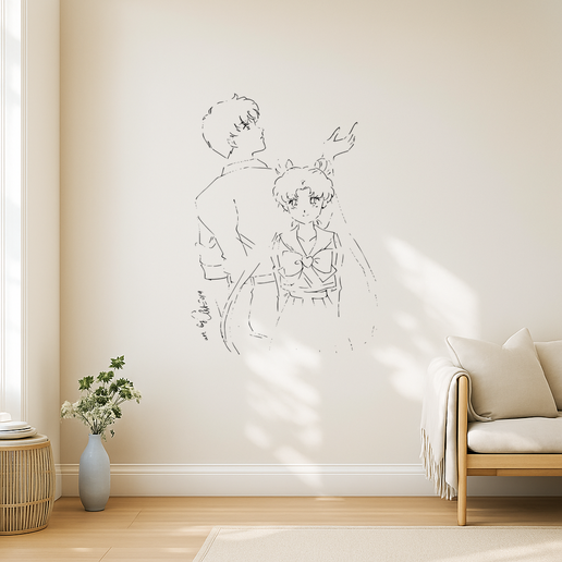 Sailor Moon - Sailor Moon And Chibiusa Holding Han