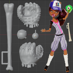 image.png Clawdeen Wolf Ghoul Sports Glove, Bat, Ball and Gum replacements