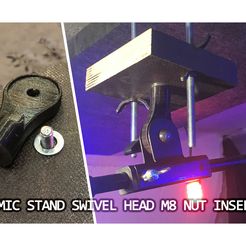00.jpg STL file Microphone stand swivel head with M8 nut insert・Model to download and 3D print