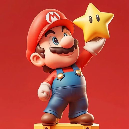 ⭐ Mario with Star - Chibi Collectible STL Model・Free STL File for 3D ...