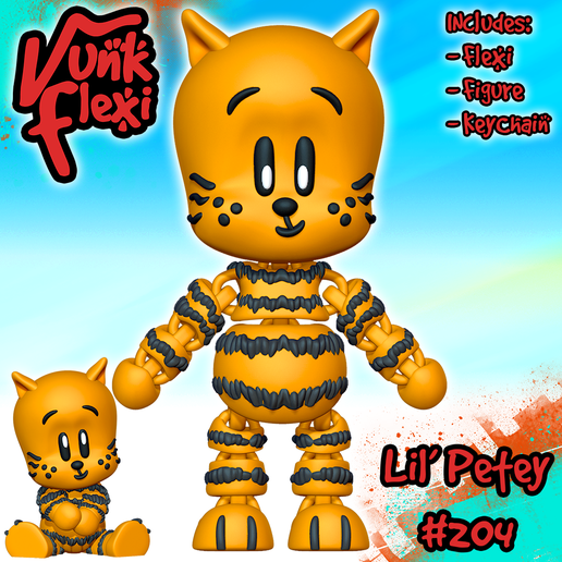 🐕 Homem-cão Lil' Petey MultiColor Flexi Print-In-Place + figura e