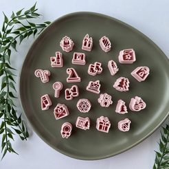 IMG_2973.jpg Embossed Christmas Clay Cutter Bundle | Presents, Christmas, Stocking, Reindeer, Custom 3D Clay Polymer Cutter - 25 Designs - 5 Sizes Each