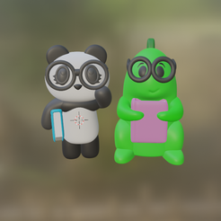 Captura-de-pantalla-150.png Free STL file Dino & Panda keychain・3D print design to download