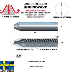 Shockwave22_5,5, 40x195mm1.jpg STL-Datei Silencer shockwave caliber 22 195 mm herunterladen • Modell für 3D-Drucker, Swedish-silence