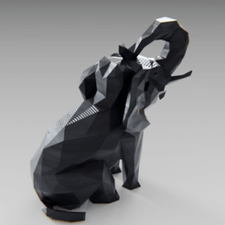 08.png Free STL file Low poly elephant・3D printer model to download