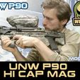 UNW-P90-HI-CAP-MAG-COVER.jpg UNW P90 HI CAP mag a hopper adapter for the UNW P90 platform