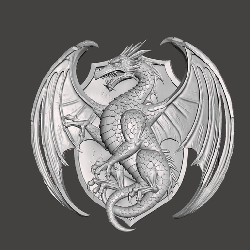 Mythic Drake Wall Relief - 3D Printable Fantasy Creature Plaque