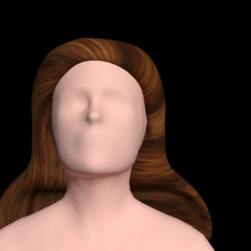 Free worldly woman's hair - 3D model önizlemesi