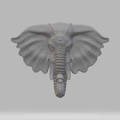 1.png Fichier STL Pendentif tête d'éléphant modèle d'impression 3D・Objet pour impression 3D à télécharger