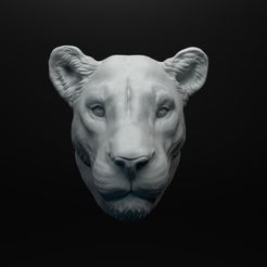 Lioness_1.jpg 3D file Lioness head・3D print object to download, Dino_and_Dog