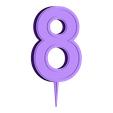 cakedigit8.stl Geburtstagstorte Ziffern