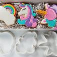 UnicornCutterzzSM.jpg Unicorn Cookie Cutter Set: Pretty Unicorn, Horn, Rainbow Plaque