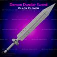 4.jpg Demon Dweller Sword From Black Clover - Fan Art 3D print model