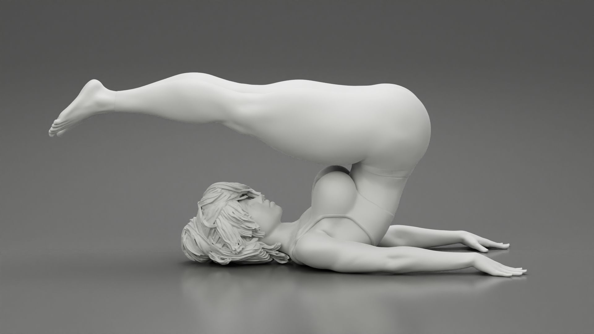Girl-06.jpg 3D file Sporty Woman Doing Yoga the Plough Posture 3D Print Model・Model to download and 3D print, 3DGeshaft