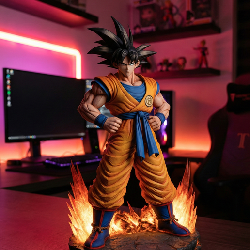 Anime Martial Artist 3D Printable STL File | Spiky Hair Fighter Miniature (Digital Download)