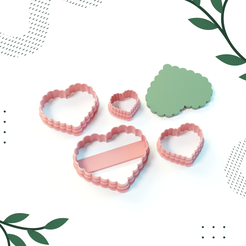 3D file Valentine Heart 5-part Polymer Clay Cutter 4 Sizes 💜・Design to  download and 3D print・Cults