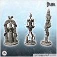 3.jpg Set of three evil totems with skeleton and bones (9) - Creature Darkness War 15mm 20mm 28mm 32mm Medieval Dungeon