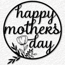 project_20230510_1303277-01.png Happy Mothers Day Flower Wreath wall art mom flower wall decor 2d art