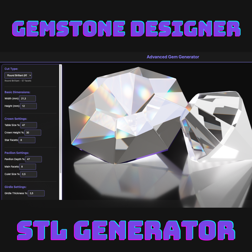 💎 Gem Generator・ 3D File for 3D printing・Cults