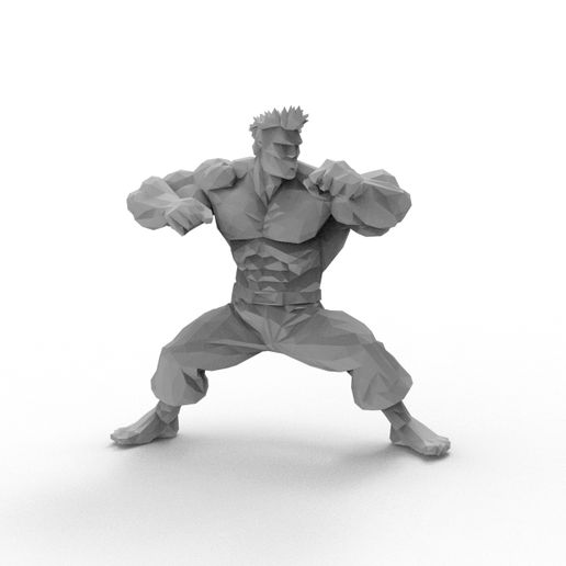 render.1260.jpg Kampf Low-Poly-Charakter Pose