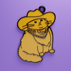 howdy1.png Cowboy cat keychain