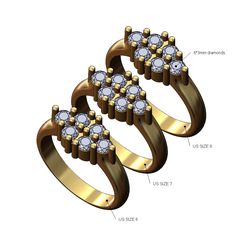 Side-tri-cluster-diamond-ring-size6-7-8-00.jpg Fichier STL Bague en grappe de diamants à côtés triangulaires Tailles US 6 7 8 Modèle d'impression 3D・Design pour imprimante 3D à télécharger