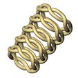 Eternity-Overlapping-knot-band-size6to10-05.jpg Anel de eternidade com nó sobreposto e torcido tamanhos 6 a 10 modelo de impressão 3D