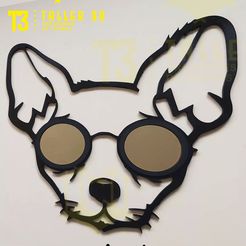 chihua-hua-espejo.jpg Archivo STL cuadro espejo mirror dog decorativo・Objeto para impresora 3D para descargar