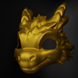 2.png Cute Dragon Cosplay Face Mask 3D print model