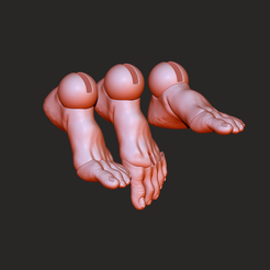 6.png articulated feet / 3d doll / bjd / ooak / stl / articulated dolls / file