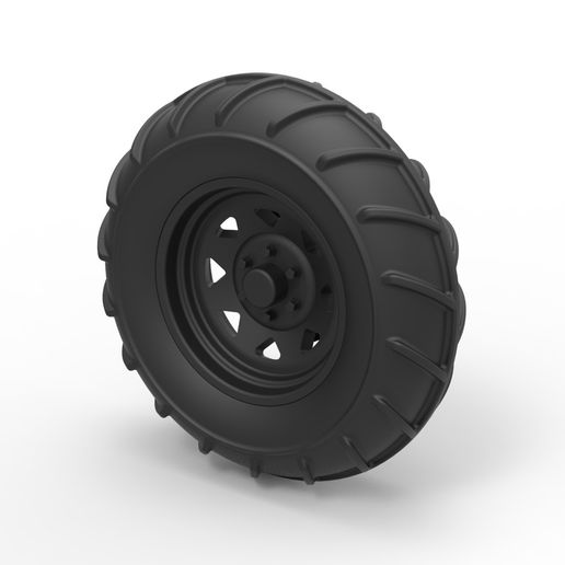 Diecast Front wheel from Mud dragster - 3D model önizlemesi