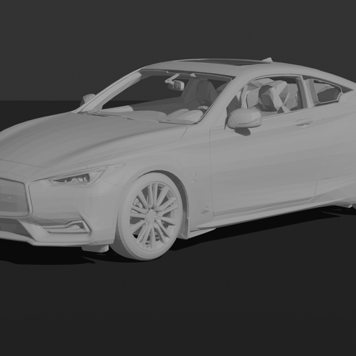 Infiniti Q60S 3.0t Red Sport 400 2017 STL 3D Print Model