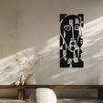 mockup_01.jpg 021 Geometric Abstract Face Wall Decor Art Laser Cut 3D Print Files