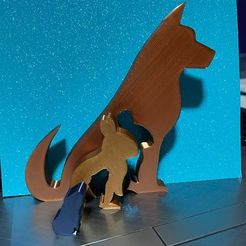 jtronics_silhouette (3).jpg Free STL file Animal Silhouette - Dog Rabbit Guinea Pig・3D print model to download