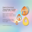 Cover-7.png Teardrop 2 Clay Cutter - Donut Geometric STL Digital File Download- 9 sizes and 2 Cutter Versions, cookie cutter