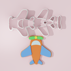 Aeroplano-new.png Fichier STL Découpeur de biscuits avion no2・Modèle à télécharger et à imprimer en 3D