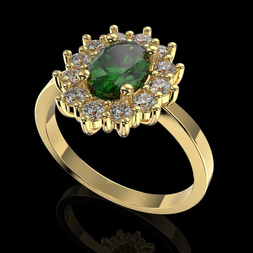 10.jpg Engagement ring OVAL 7x5mm 06ct -STL printable