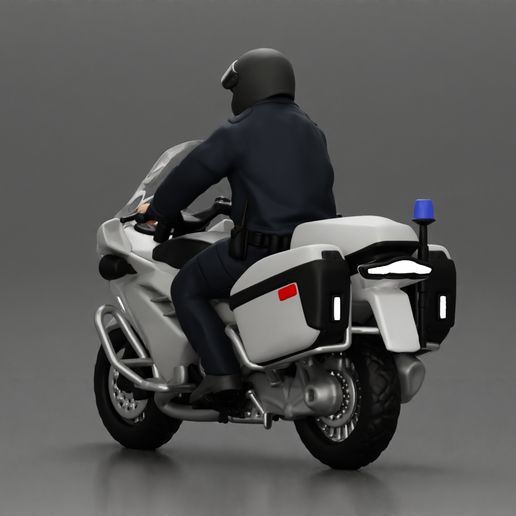 🚓 Police Officer riding Police motorbike・ 3D File for 3D printing・Cults
