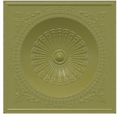 Decor-ceiling-24 v16-00.jpg STL file Square Ceiling Dome Bas-relief original real 3D Relief Round Rope Rosette For CNC building decor ceiling or wall mounting for decoration cd-24 3d print・3D printable model to download