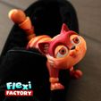Dan-Sopala-Flexi-Factory-Kitten_02.jpg Fichier STL Kitten Flexi Print-in-Place mignon・Objet imprimable en 3D à télécharger