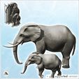 4.jpg African elephant set with adult and child (7) - Animal Savage Nature Circus Scuplture High-detailed