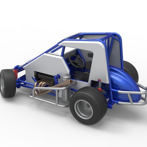 12.jpg Diecast Midget car while turning Scale 1:25