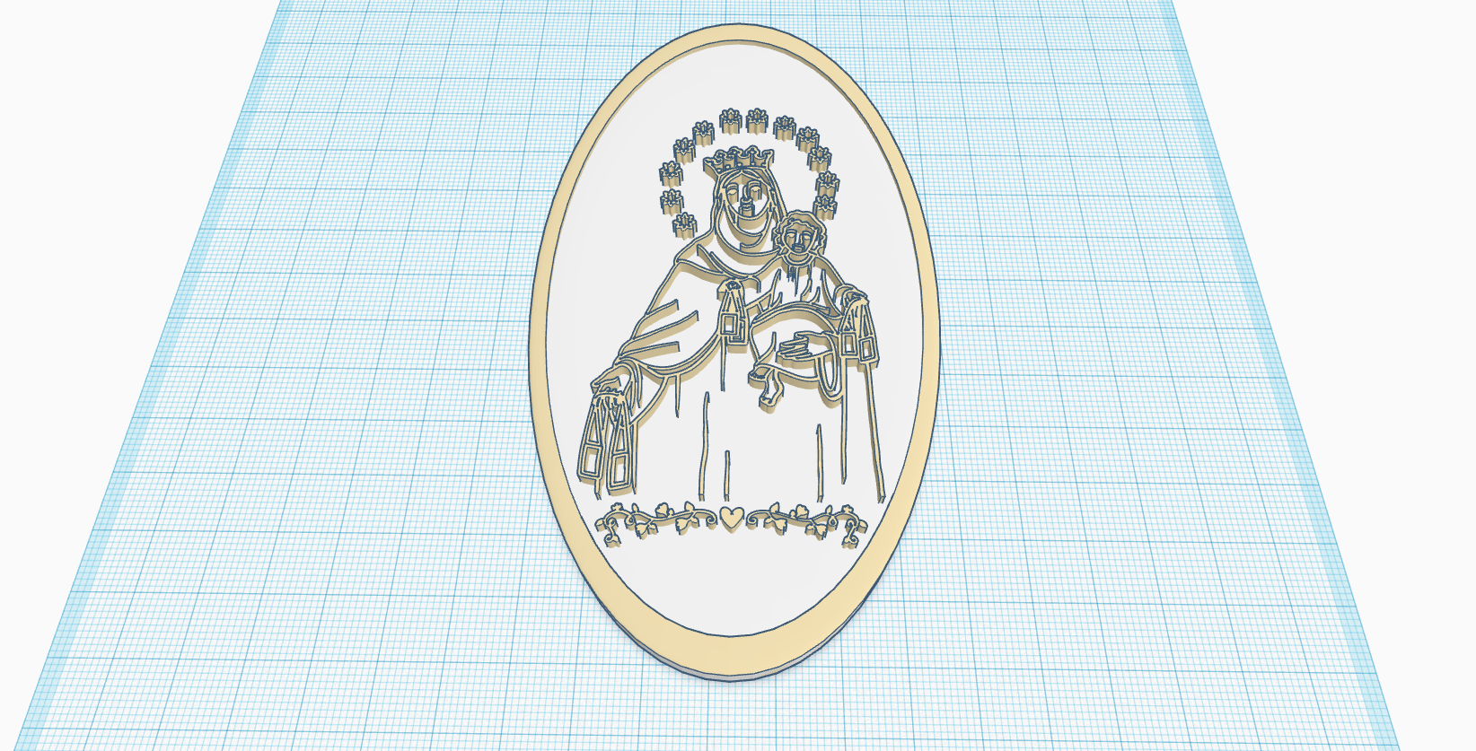 medalion-1.png Download STL file Mother Mary and Child Jesus Christ Icon, medalion, Christian gift • Model to 3D print, Allexxe