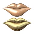 Lips-Relief-01.jpg Lips rosette onlay relief 3D print model