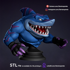 DQ_Streex_v01_01.png Файл 3D Фан-арт уличной акулы / Streex・Дизайн 3D принтера для загрузки, DerianQ