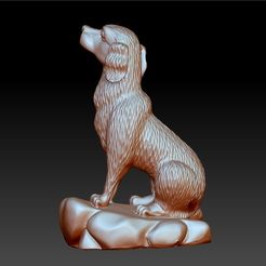 011dog1.jpg Free STL file dog sculpture 3d model・3D printing idea to download, stlfilesfree