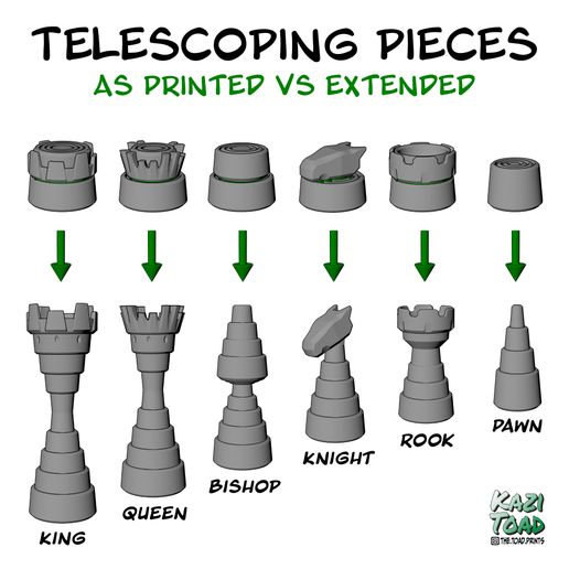 telescoping_pieces_KaziToad.jpg STL-Datei Teleskop-Schachspiel (Print-in-Place) herunterladen • Design für den 3D-Druck, KaziToad
