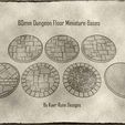 01.jpg 60mm Dungeon Floor Miniature Bases (x7) For Dungeons & Dragons and Other Tabletop Games