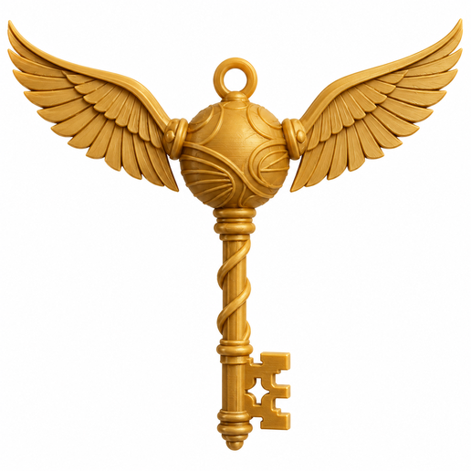 Winged Magic Key – Wizard Fantasy Key | 3D Printable STL Model